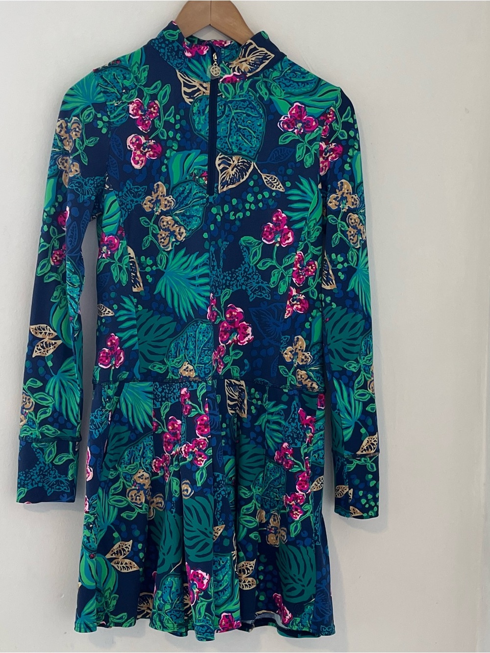 Lilly Pulitzer LuxleticGreen & Pink Tropical Floral Active Dress